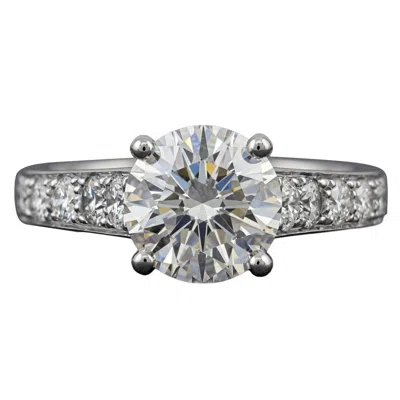 Pre-owned Chopard Authentic Van Cleef & Arpels 1.50 Ct Diamond Solitaire Pavé Engagement Ring In Multi