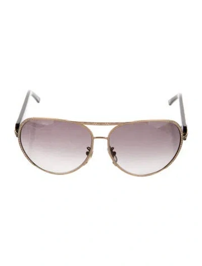 Pre-owned Chopard Aviator Gradient Sunglasses In Gold