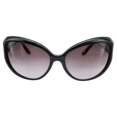 Pre-owned Chopard Black Acetate Frame Gradient Smoke Lens Sunglasses 95221-0144