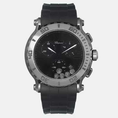 Pre-owned Chopard Black Stainless Steel Happy Sport Chrono 288499-3007 Quartz Men's Wristwatch 42mm