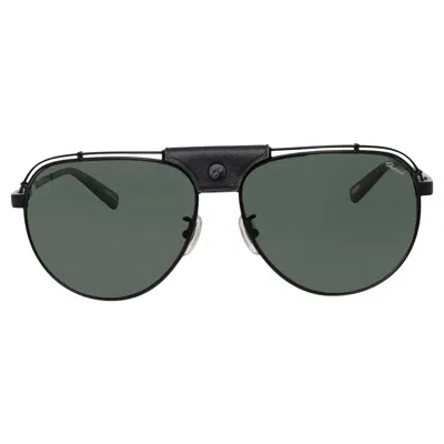 Pre-owned Chopard Black Titanium With Gray/green Polarized Lens Sunglasses 95221-0256