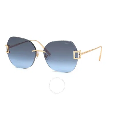 Chopard Blue Gradient Butterfly Ladies Sunglasses Schg31m 0300 64 In Gold