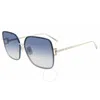 Chopard Blue Gradient Sport Ladies Sunglasses Schf72m Snaz 62 In Blue / Gold