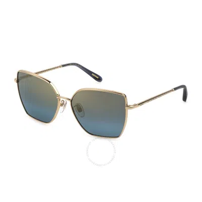 Chopard Blue Mirror Gold Butterfly Ladies Sunglasses Schf76v 300g 59