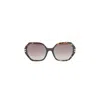 Chopard Bold Octagonal Frame Sunglasses With Gradient Lenses In Brown