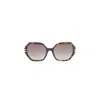 Chopard Bold Octagonal Frame Sunglasses With Gradient Lenses In Gray