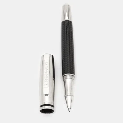 Pre-owned Chopard Brescia Carbon Fiber Silver Tone Ballpoint Pen