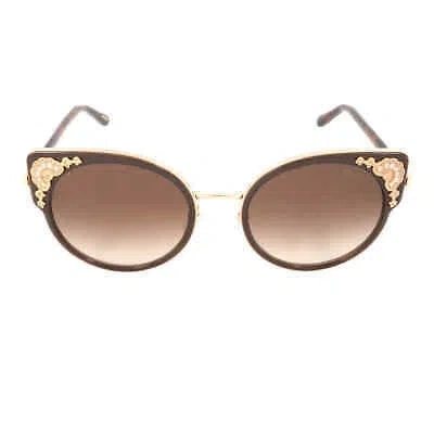 Pre-owned Chopard Brown Cat Eye Ladies Sunglasses Schc82s 0300 54 Schc82s 0300 54