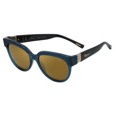 Chopard Brown Flash Mirror Gold Oval Ladies Sunglasses Sch234s U36g 56 In ["blue","brown","gold Tone"]