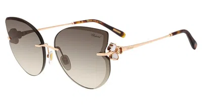 Chopard Brown Gradient Butterfly Ladies Sunglasses Schl90v 08fc 61 In ["brown","gold Tone"]