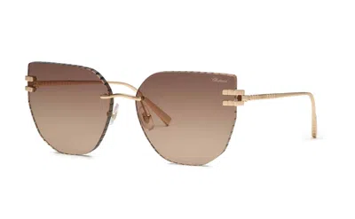 Chopard Brown Gradient Cat Eye Ladies Sunglasses Schl54m 300k 61 In ["pink","brown","gold Tone","rose Gold Tone"]