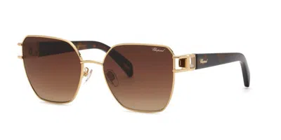 Chopard Brown Gradient Cat Eye Ladies Sunglasses Schm22s 300y 57 In ["pink","brown","gold Tone","rose Gold Tone"]
