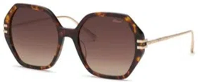 Chopard Brown Gradient Geometric Ladies Sunglasses Ikch370 04bl 57 In ["brown"]