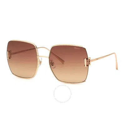 Chopard Brown Gradient Sport Ladies Sunglasses Schg30m 8fcy 63 In Gold
