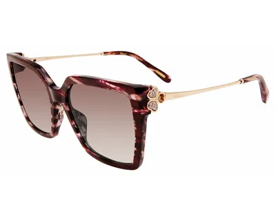 Chopard Brown Gradient Square Ladies Sunglasses Sch371s 01g2 56 In Green