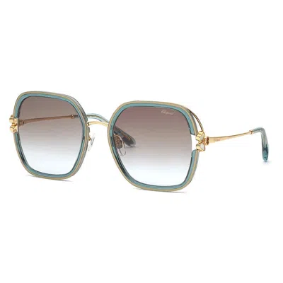Chopard Brown Gradient Square Ladies Sunglasses Schg32v 0v93 57 In Multi