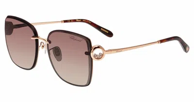 Chopard Brown Gradient Square Ladies Sunglasses Schl29s 08fc 58 In ["brown","gold Tone"]