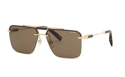 Chopard Brown Navigator Men's Sunglasses Schm11 300k 63 In ["pink","brown","gold Tone","rose Gold Tone"]