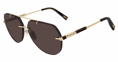 Chopard Brown Pilot Men's Sunglasses Schg37 0400 63 In ["brown","gold Tone"]