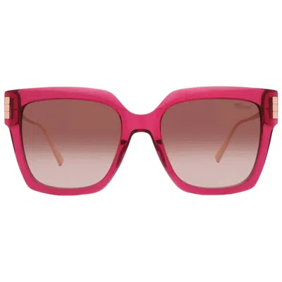 Chopard Brown Pink Gradient Square Ladies Sunglasses Sch353m 04gb 54 In Red