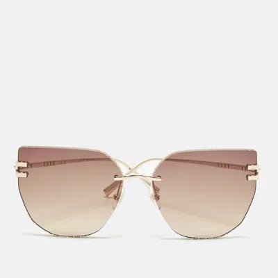 Pre-owned Chopard Brown/gold Tone Schl54 Butterfly Sunglasses