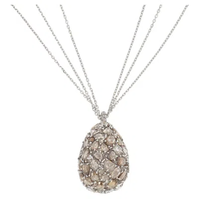 Pre-owned Chopard Champagne Diamond Egg Pendant Necklace In Multi