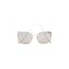 Chopard Chic Metallic Frame Sunglasses With Delicate Chain In Gray