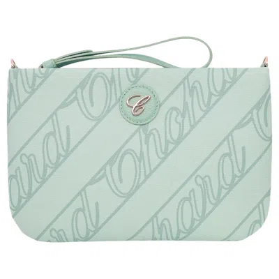 Pre-owned Chopard Issimo Mint Green Canvas Mini Pouch 95000-1215