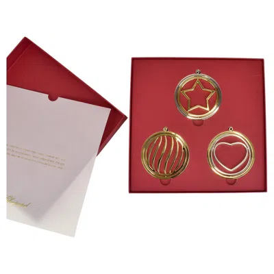 Pre-owned Chopard Christmas Tree Metal Ornaments Set Of 3 In Red