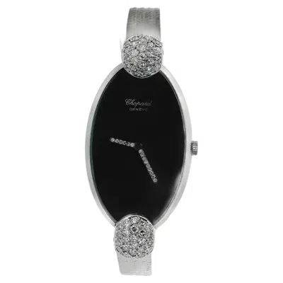 Pre-owned Chopard Classic 18k White Gold & Diamond Onyx Dial Ladies Vintage Watch