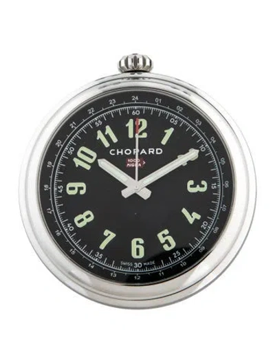 Pre-owned Chopard Classic Racing Gmt Desk Clock In Silver