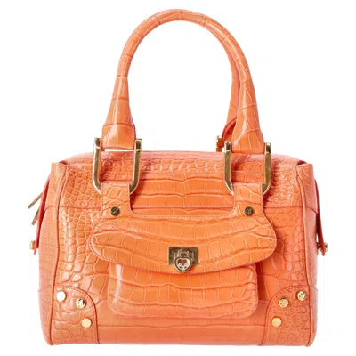 Pre-owned Chopard Crocodile Skin Carolina Bag In Orange