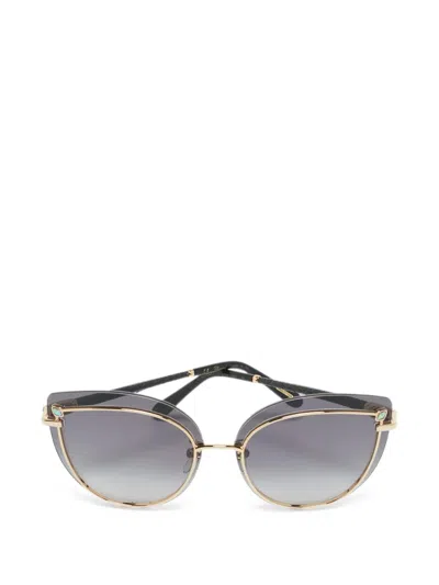 Pre-owned Chopard Crystal-embellished Cat-eye Sunglasses In Gold