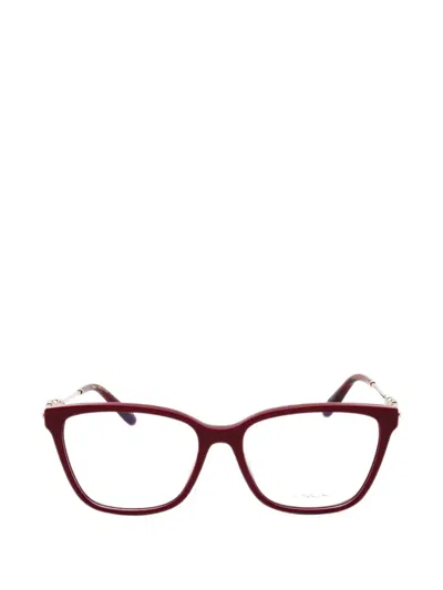 Chopard Crystal-embellished Rectangle-frame Glasses In Red