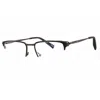 Chopard Vchl20v0k56 Rectangle Semi Rim Metal Eyeglasses In Black