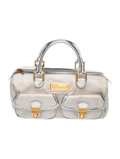Pre-owned Chopard Denim Top Handle Bag In Neutrals