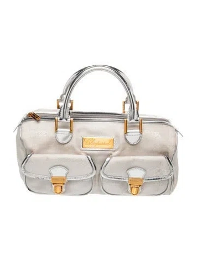 Pre-owned Chopard Denim Top Handle Bag In Neutrals