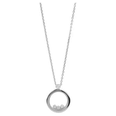 Pre-owned Chopard Diamond 18ct White Gold Happy Diamonds Icons Pendant