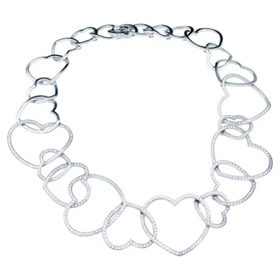 Pre-owned Chopard Diamond 18k White Gold Diamond Heart Necklace