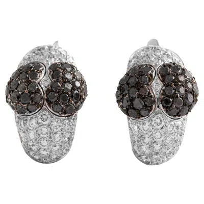 Pre-owned Chopard Diamond Black And White On White Gold 18k Earrings