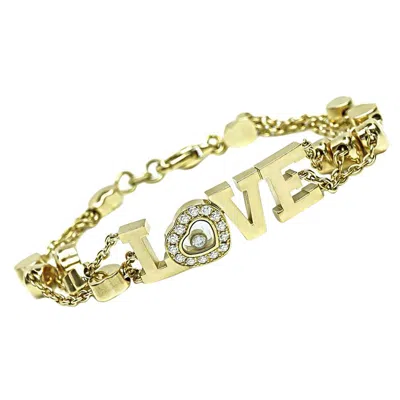Pre-owned Chopard Diamond Gold Heart Love Bracelet In Multi