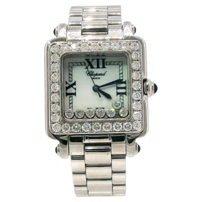 Pre-owned Chopard Diamond Happy Sport Watch Ref 27/8349-23 27mm Quartz Stainless Steel In Multi