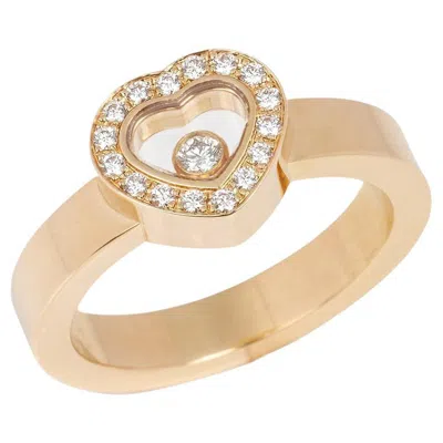 Pre-owned Chopard Diamond Set 18ct Yellow Gold Heart Design Happy Diamonds Ring