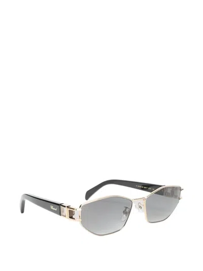 Chopard Eyewear Geometric Metal Sunglasses In Gold