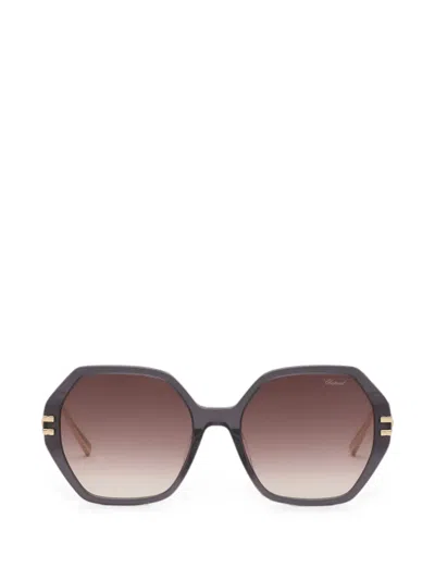 Chopard Eyewear Geometric-frame Sunglasses In Brown