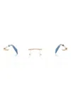 Chopard Eyewear Logo-engraved Geometric-frame Glasses In Gold