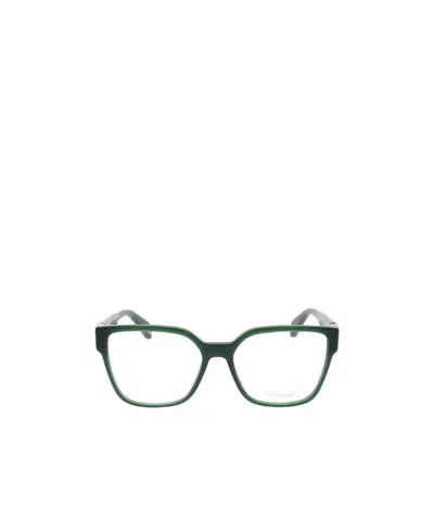 Chopard Eyewear Square Frame Glasses In Green