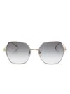 Chopard Eyewear Square-frame Sunglasses In Gold