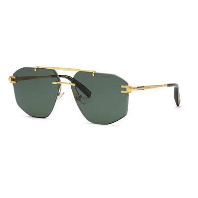Chopard Glossy Gold Metal Sunglasses In Green