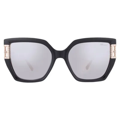 Chopard Grey Gradient Butterfly Ladies Sunglasses Sch378m Blkx 55 In Black